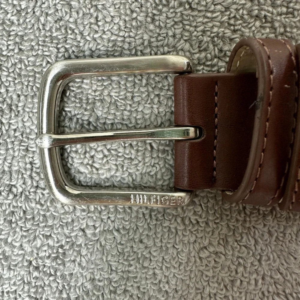 Tommy Hilfiger Mens Braided Stretch Belt Tan Brown XL 42-44 FCKB Handcrafted